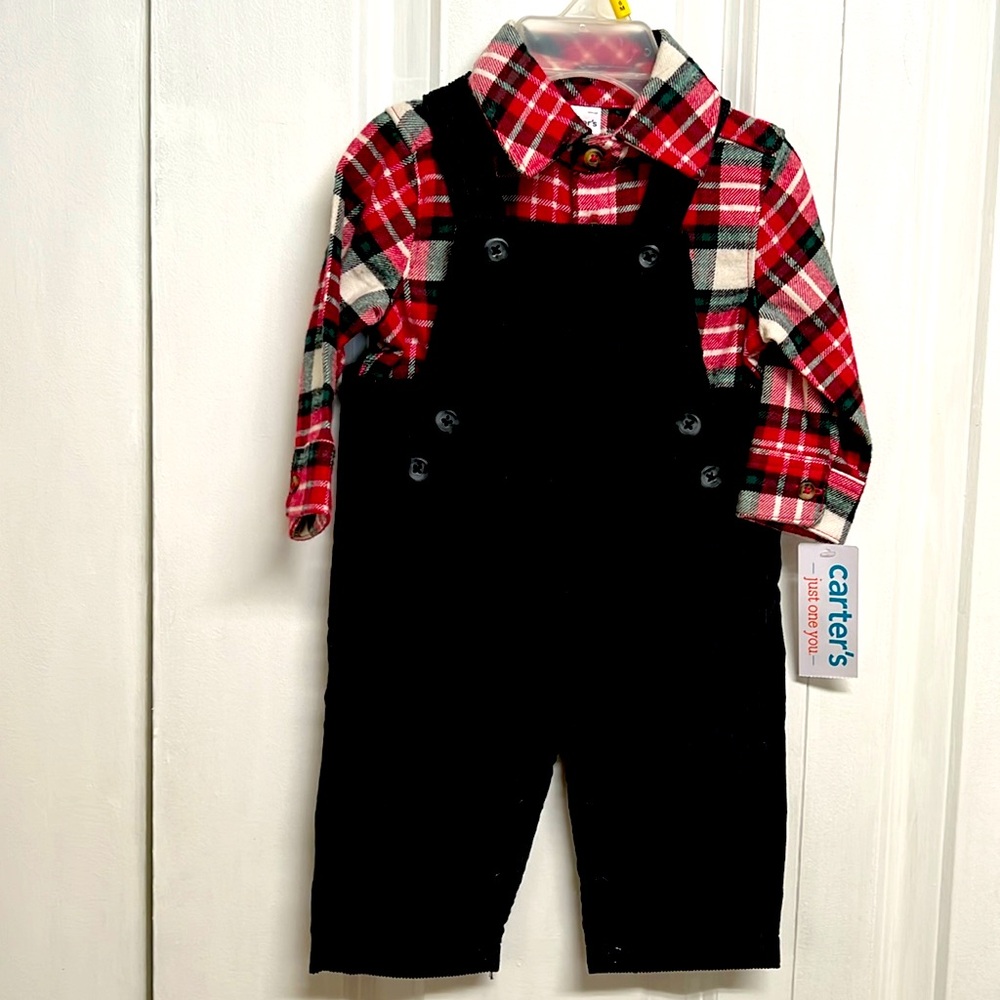 Carters Oeko-Tex 2 Piecer Corduroy Flannel Boys Set Size 3M NWT